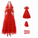 Kost&uuml;&uuml;m Pulmakleit Naised Gooti Punane Halloween Mardikas Vaimu Pruut Cosplay J&otilde;ulupeo Riietus XXL punane