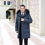 Sulejope Meeste keskmise pikkusega suur karusnahast krae, paksendatud Slim Fit moodne lahtine sulejope 4XL