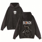 Kuum anime BLEACH Kurosaki Ichigo graafiline pestud kapuutsiga meeste ja naiste puuvillased kapuutsid vintage vabaaja t&auml;navar&otilde;ivad Harajuku dressipluus M