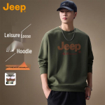 JEEP meeste raskekaaluline &uuml;mmarguse kaelusega dressipluus 2XL roheline