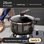 Emailitud kahek&otilde;rvaline mittenakkuv supipott hautamiseks ja keetmiseks gaasi- v&otilde;i induktsioonpliidil Enamel Micro-Pressure Soup Pot