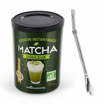 Pr&eacute;paration Douceur de Matcha bio + paille inox avec filtre