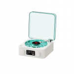 Retro plaadim&auml;ngija k&otilde;lar valge m&uuml;ra ja juhtmevaba Bluetoothiga, vin&uuml;&uuml;lplaadim&auml;ngija, stereoheli, RGB projektsioonlambiefekt Bluetooth speaker