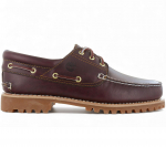 Timberland Authentic 3-Eye Lug - handgen&auml;hter Bootsschuh f&uuml;r Herren in Burgunderrot Leder Schuhe TB050009-648 ORIGINAL EU 41.5 US 8 punane