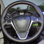 DIY Kohandatud Originaal Roolikate Ford Fiesta 2008-2013 Ecosport 2013-2016 Nahast Punutis Roolile Black -line