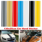 Universaalne Auto Autov&otilde;idus&otilde;it Ralli Kahe triibuga Kapott K&uuml;lg Katus Saba Kleebised Decals Dekor 130*25CM Auto must