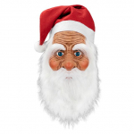 J&otilde;ulumask J&otilde;uluvana n&auml;okattega m&uuml;ts valge suure habemega P&uuml;hade j&otilde;ulupidu Cosplay kost&uuml;&uuml;m Kleit Rekvisiidid