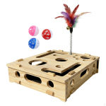 Cat Interactive Box Puzzle Toy Play Easy to Clean Entertaining Practical Maze Game No Nail File