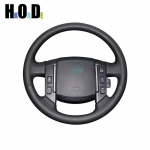 Leather braid for steering wheel For Land Rover Freelander 2 2007-2012 Black PU Artificial Leather Car Steering Wheel Cover Red Blue Thread