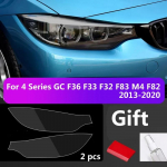 2Pcs Car Covers Headlight Protective Film For bmw M4 F82 GC F36 F33 F32 F83 4 Series Black TPU Sticker Decoration Accessories puhas