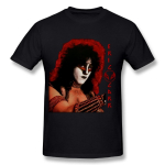 Meeste Must T-s&auml;rk Kiss The The Fox Eric Carr Logo S mitmev&auml;rviline