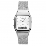 Casio Vintage Analoog Digitaalne Roostevabast Terasest V&otilde;rk K&auml;ev&otilde;ru H&otilde;bedane Tihvarts AQ-230EM-7A Unisex Kell h&otilde;be