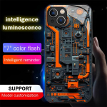 Luksuslik sinine ruudumustriga helendav klaasist LED helendav helistustulega telefoni&uuml;mbris kate iPhone Air 17 16 E 15 14 13 12 Pro Max Plus jaoks iPhone Air