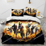Cs Go M&auml;ngija Counter Strike Voodipesukomplekt Magamistuba Pehme Kaasaegne Voodikate Mugav Tekikott Tekikate Ja Padjap&uuml;&uuml;r AU Single(140*210cm)3pcs black