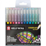 Crayons gel paillet&eacute;s - Sakura - Gelly Roll Stardust Glitter - Set de 12 - Encre gel fine - Paillet&eacute;