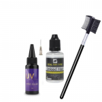 Professionaalne &uuml;likiire UV-juuksepikenduste t&ouml;&ouml;riistakomplekt, n&auml;htamatu juuksepikenduste komplekt 30g UV-juukseliimi, 30ml liimieemaldi ja stiliseerimisharjaga A set