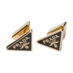 Prada Kolmnurkne Logo Disain Metallist K&otilde;rvar&otilde;ngad Naiste K&otilde;rvar&otilde;ngad Kuldne Must 1IO336_2DR5_F019F F,Gold/Black