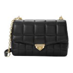 Michael Kors MK Soho Tepitud Kuldne Pandla Klapp &Uuml;hev&auml;rviline Kett Nahast K&auml;e- Crossbody &Otilde;lakott Naiste kotid Must 30F0G1SL4L-001 Basic Set (Bag+Dust Bag)