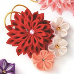 Takagi Fiber Panami Chirimen Craft Puhas Siid Tsumami Zaiku S&auml;delev Takagi Fiber Komplekt, Pross, Punane, LH-450,