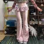 ZYLLO Naiste Y2k Pikad P&uuml;ksid V&otilde;lts Kaks T&uuml;kki 2000ndate Kpop Mood Gyaru Madala V&ouml;&ouml;kohaga Laienevad P&uuml;ksid Kitsad Magusad Harajuku S roosa