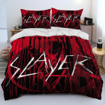 Slayer Heavy Metal Bplus Music Soe Tekikate Voodipesukomplekt, Pehme Tekikate Voodipesu Komplekt Mugav Tekikate Padjap&uuml;&uuml;r, Kuninga Kuninganna Suurused 135*200cm Eu-Single
