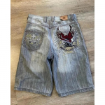 LUXEON Street Jeans Uus Mood &Uuml;le suuruse Tikand L&otilde;tv Teksap&uuml;ksid L&uuml;hikesed Meeste Y2K Harajuku Retro Populaarsed Vabaaja K&otilde;rge V&ouml;&ouml;koht L&uuml;hikesed P&uuml;ksid XXL