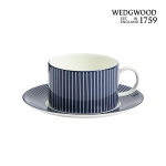 Wedgwood Sinine Geomeetriline Triibuline Luukeraamiline Tass & Alustass