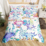 Armas Axolotli Unevoodi Komplekt Poistele T&uuml;drukutele Kawaii Roomajad Loomade Tekikate &Uuml;heinimesevoodi Suurus Kuningas Suurus Suurus Mereelustik Axolotli Voodikate AU Single(140x210cm)