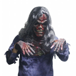 Tie-dye zombikost&uuml;&uuml;m, pikajuukseline kummitusekost&uuml;&uuml;mi komplekt Halloweeni jaoks, laiba koletise meik ja rollim&auml;ng S120-140cm