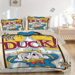 3 tk naljakas Donald Duck voodipesukomplekt, sisaldab 1 tekikotti ja 2 padjap&uuml;&uuml;ri, ilma t&auml;idiseta, pehme ja mugav kodu magamistuba W055 135x200cm