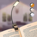 9 LED raamatulamp, Gritin 3 silmakaitse režiimi lugemislamp raamatulamp (soe&k&uuml;lm valge valgus) -Astmeteta h&auml;mardamine, Laetav, Pikk aku kestvus, 4-