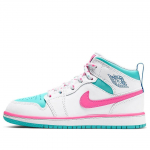 Jordan 1 Mid Valge Roosa Roheline Soar PS 640737-102 3Y