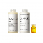 Olaplex Pese ja L&auml;ikivaks Juuksekomplekt: Ei. 4, 5, 7, &Scaron;ampooni ja palsami komplekt puhastamiseks, niisutamiseks ja kahu kontrollimiseks kuni 72 tundi, siduv &otilde;li l&auml;ike ja