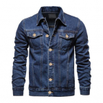 Kevadine meeste teksajakk rev&auml;&auml;ri &uuml;herealine &uuml;hev&auml;rviline mood Mootorratta teksad jakk Slim Fit puuvillane vabaaja mustad sinised mantlid M