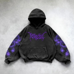 Retro Gooti Graafilise Prindiga Hip Hop Kapuutsiga Pusa Meestele Y2k Grunge Punk Vabaaja Lahtine Pullover Naiste Streetwear Dressipluus Kapuutsiga XXXL black