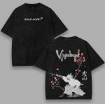 Vagabond Anime Prinditud T-s&auml;rk Vintage Pesitud &Uuml;le suurusega T-s&auml;rk Meeste R&otilde;ivad Suvine Vabaaja L&uuml;hikeste Varrukatega 100% Puuvillased Topid S