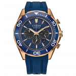 CITIZEN Eco-Drive Seeria 100 Meetrit Veekindel P&auml;ikesej&otilde;ul t&ouml;&ouml;tav Kvarts PU Rihm 43mm Meeste K&auml;ekell Sinine Tihvt CA4733-00L sinine