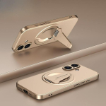 Metallikust magnetiline kokkupandav alusega &uuml;mbris iPhone 17 16 15 14 13 Pro Max jaoks Toetus l&ouml;&ouml;gikindel juhtmevaba laadimine Kaitsekate iPhone 14 Pro kuld
