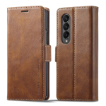 &Auml;riline Nahast Kogu Samsung Galaxy Z Fold 7 6 5 4 3 5G Z Fold7 Fold6 jaoks Magnetiline Klappkaitsekaardi Pesaga Rahakott Telefonikate Galaxy Z Fold 5 pruun