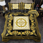 3 tk luksuslik kuldne geomeetrilise prindiga voodipesukomplekt Barokk tekikottide komplekt kodu &uuml;hiselamu kaunistamiseks &Uuml;he-, Kuni-Kuninga-, Kuninganna suurused 228X228 Duvet Cover Set&EU Single(135x200cm) brown