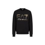 Emporio Armani EA7 SS23 Kahev&auml;rvilise logotr&uuml;kiga &uuml;mmarguse kaelusega dressipluus Meeste dressipluus Must 3RPM12-PJLSZ-0208 L black