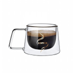 170 ml kuumakindel kahekordse seinaga klaasist espressotass k&auml;epidemega - L&auml;bipaistevKohvitass cappuccino, latte, tee jaoks ja mitmeotstarbeline 170ml