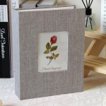 200 taskuga fotoalbum 4x6 fotodele Linasest kaanega Libistatavate piltidega albumid DIY Kirjutatav Suur scrapbook album