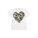 Comme des Gar&ccedil;ons PLAY COMME des GARCONS PLAY Camouflage S&uuml;damikuga T-s&auml;rk 'Valge' Meeste AZ-T242-051-1 M gray