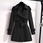Naiste Kevad S&uuml;gis Joped Mantlid Daami Tuulejoped Kahe Rinnaga Streetwear Trench &Uuml;ler&otilde;ivad XS must