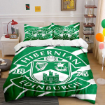 Hibernian FC Roheline Voodipesukomplekt Voodipesu Tekikoti Komplekt Tekikott Padjap&uuml;&uuml;rid (1 * Tekikott 2 * Padjap&uuml;&uuml;ri, ilma tekita) 135x200cm