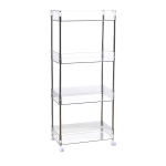 L&auml;bipaistev akr&uuml;&uuml;l kosmeetika ja sn&auml;kkide hoiuriiul ratastega &Uuml;hiselamu p&otilde;randale L&auml;bipaistev Eemaldatav hoiuriiul 4 kihti 86,2x37x20,5cm white