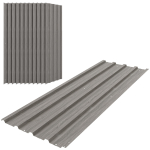 12-osaline gofreeritud terasest katuseplekkpaneelide komplekt - Hall puiduefekt 129 x 45 x 0.03 cm