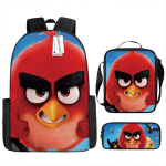 Angry Birds suure mahutavusega seljakott Kerge koolikott lastele Reisimine Tr&uuml;kitud komplekt &otilde;lakotiga ja pliiatsitopsiga Three-piece set A