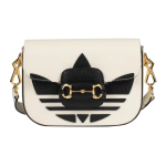 GUCCI Adidas Originals koost&ouml;&ouml; Hobuseraua 1955 Nahast &Otilde;lakott, Crossbody kott Mini Unisex Valge 658574-U3ZDG-8727 One Size 1 black